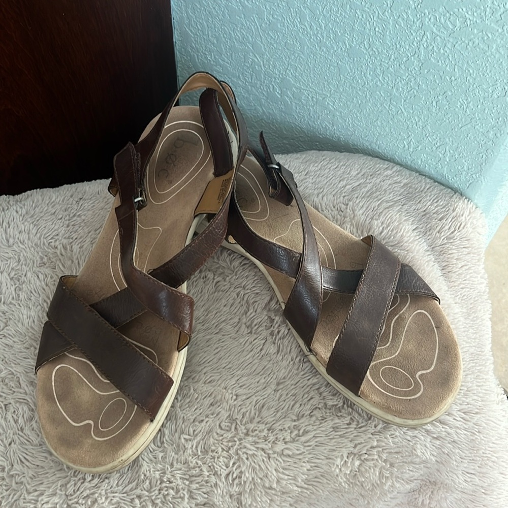 Size 9, brown b.o.c. sandals.